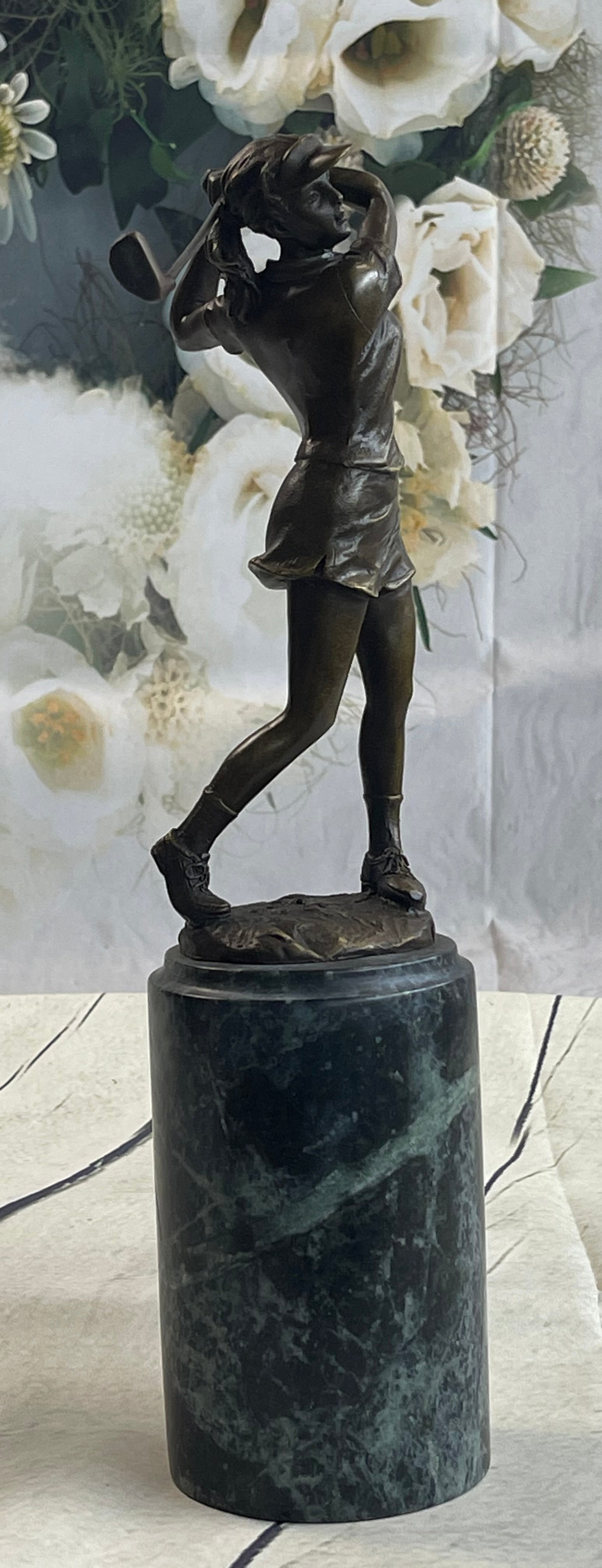 SIGNATURE MILO STATUARY Bronze Statue Of Girl Golfer ~ NEW Hand Made Sculpture