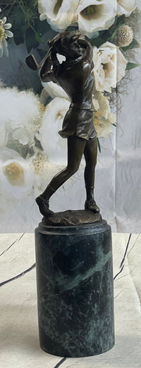 SIGNATURE MILO STATUARY Bronze Statue Of Girl Golfer ~ NEW Hand Made Sculpture