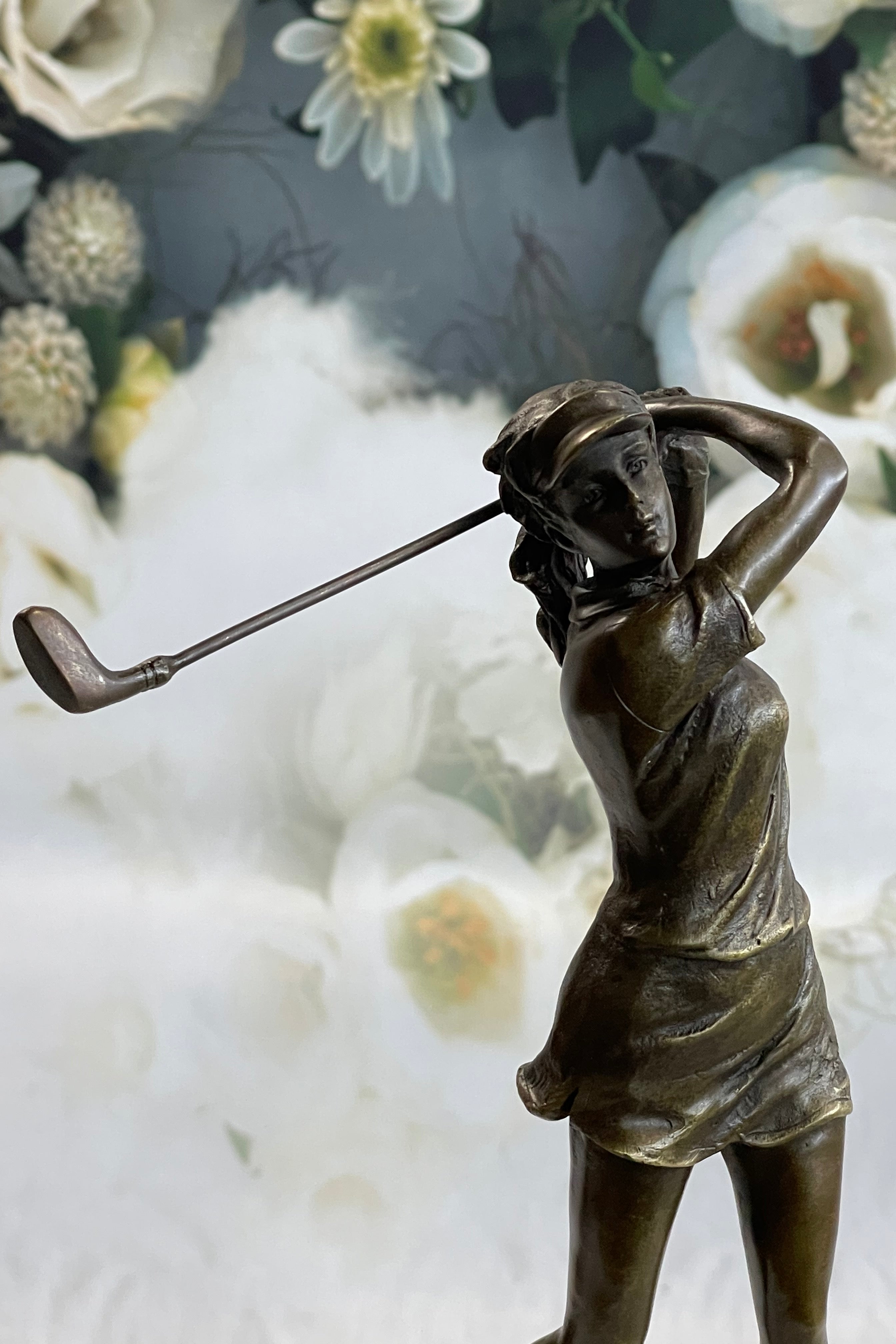 SIGNATURE MILO STATUARY Bronze Statue Of Girl Golfer ~ NEW Hand Made Sculpture
