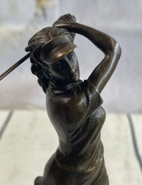 SIGNATURE MILO STATUARY Bronze Statue Of Girl Golfer ~ NEW Hand Made Sculpture