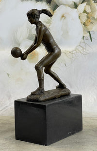 Girl Volleyball Olympic Sport Bronze Sculpture Art