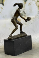 Girl Volleyball Olympic Sport Bronze Sculpture Art