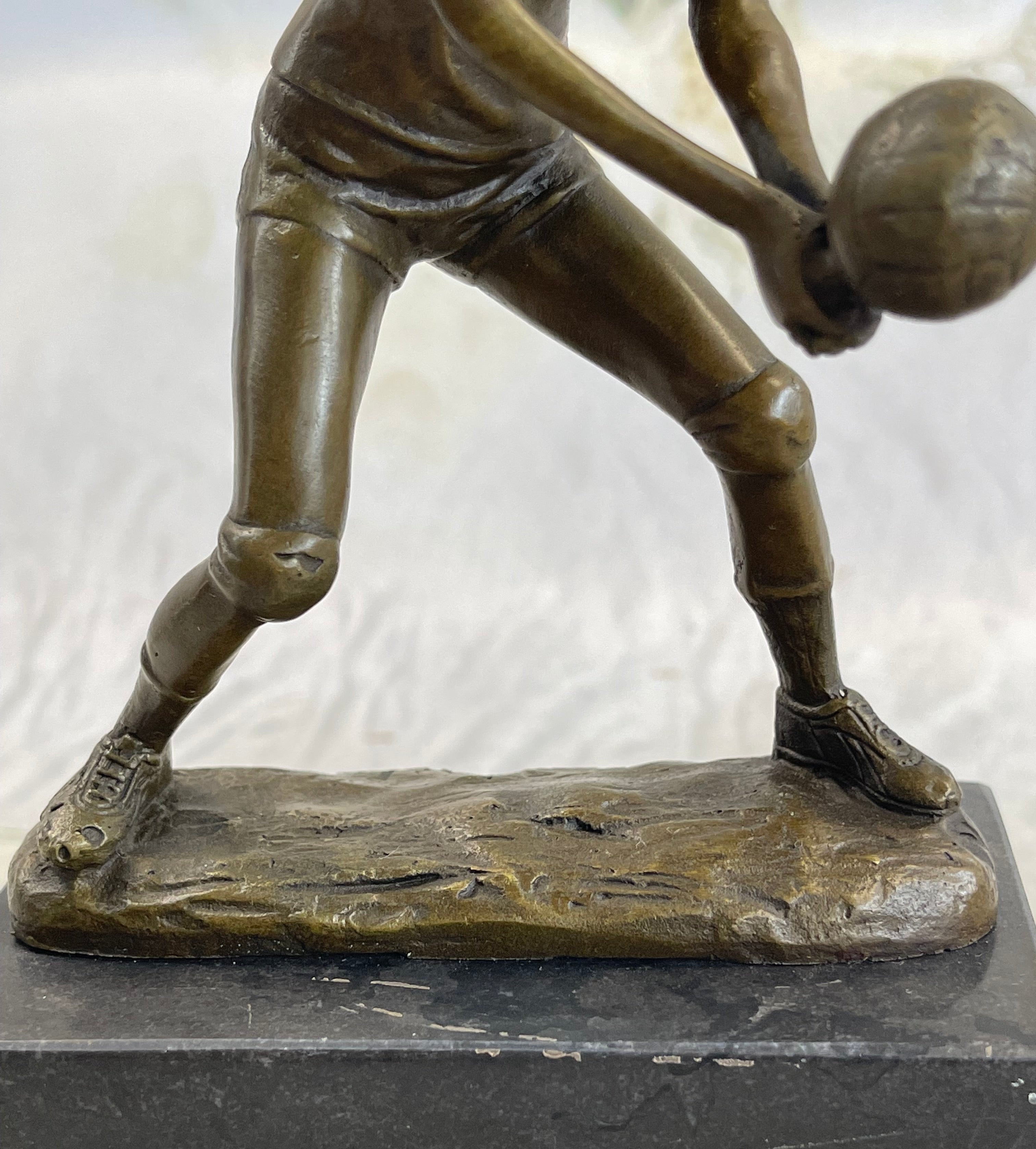 Girl Volleyball Olympic Sport Bronze Sculpture Art