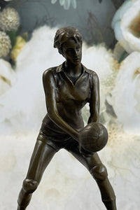Girl Volleyball Olympic Sport Bronze Sculpture Art