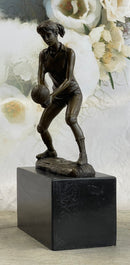 Girl Volleyball Olympic Sport Bronze Sculpture Art