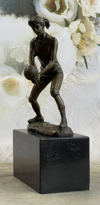 Girl Volleyball Olympic Sport Bronze Sculpture Art