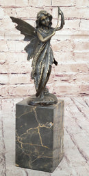 Fairy Angel Bronze Metal Bookend on Marble Base