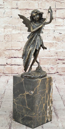 Fairy Angel Bronze Metal Bookend on Marble Base