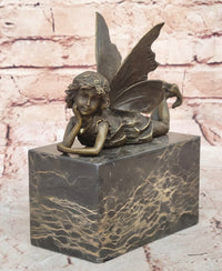 Milo Bronze Fairy Sculpture on Marble Base