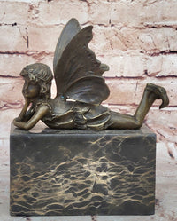 Milo Bronze Fairy Sculpture on Marble Base