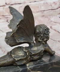 Milo Bronze Fairy Sculpture on Marble Base