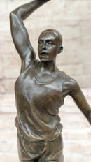 Bronze Trophy of NBA Player Dunking on Marble Base