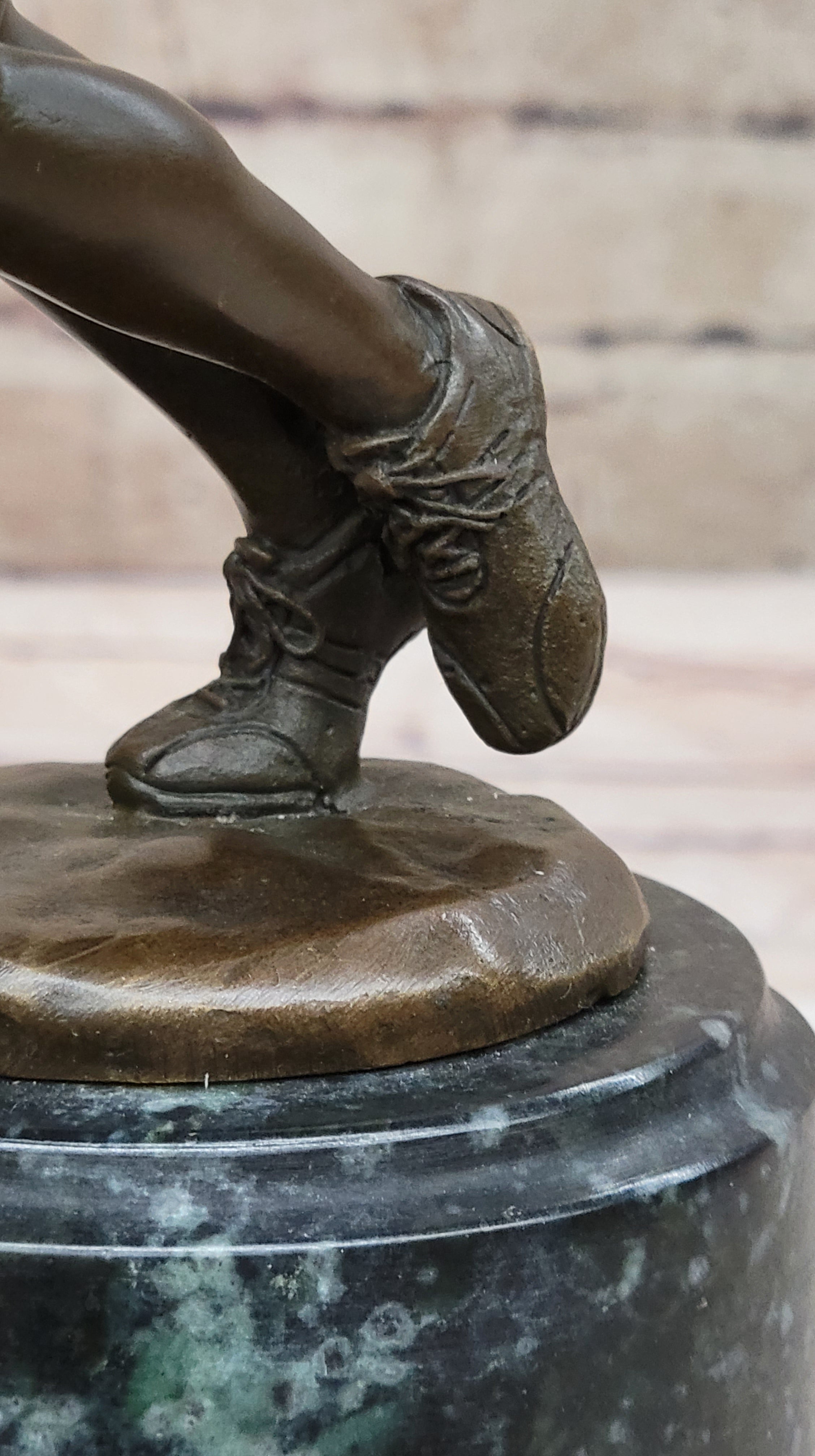 Bronze Trophy of NBA Player Dunking on Marble Base
