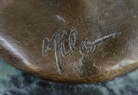 Bronze Trophy of NBA Player Dunking on Marble Base