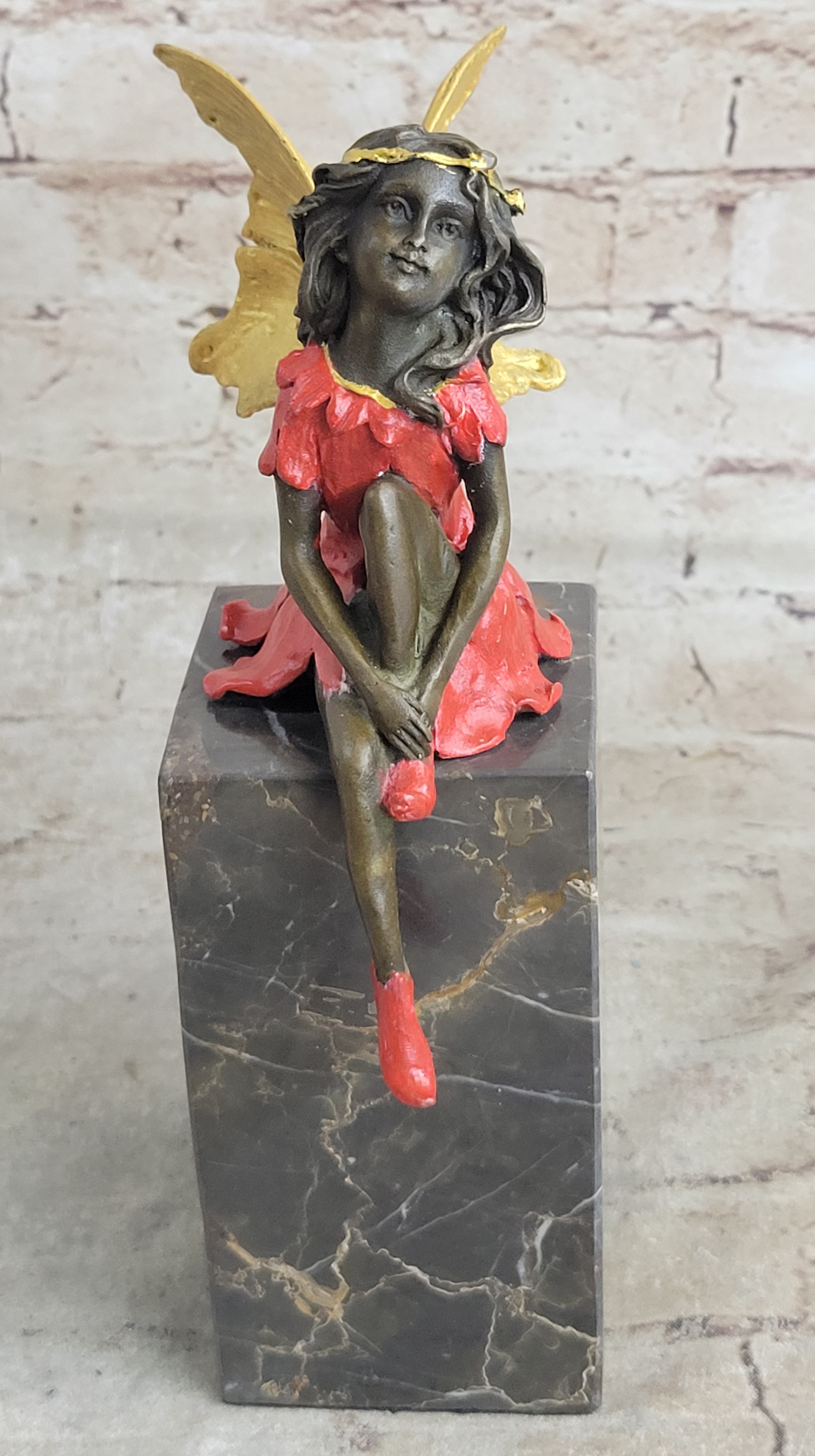 Colorful Winged Fairy Girl Bronze Sculpture by Milo