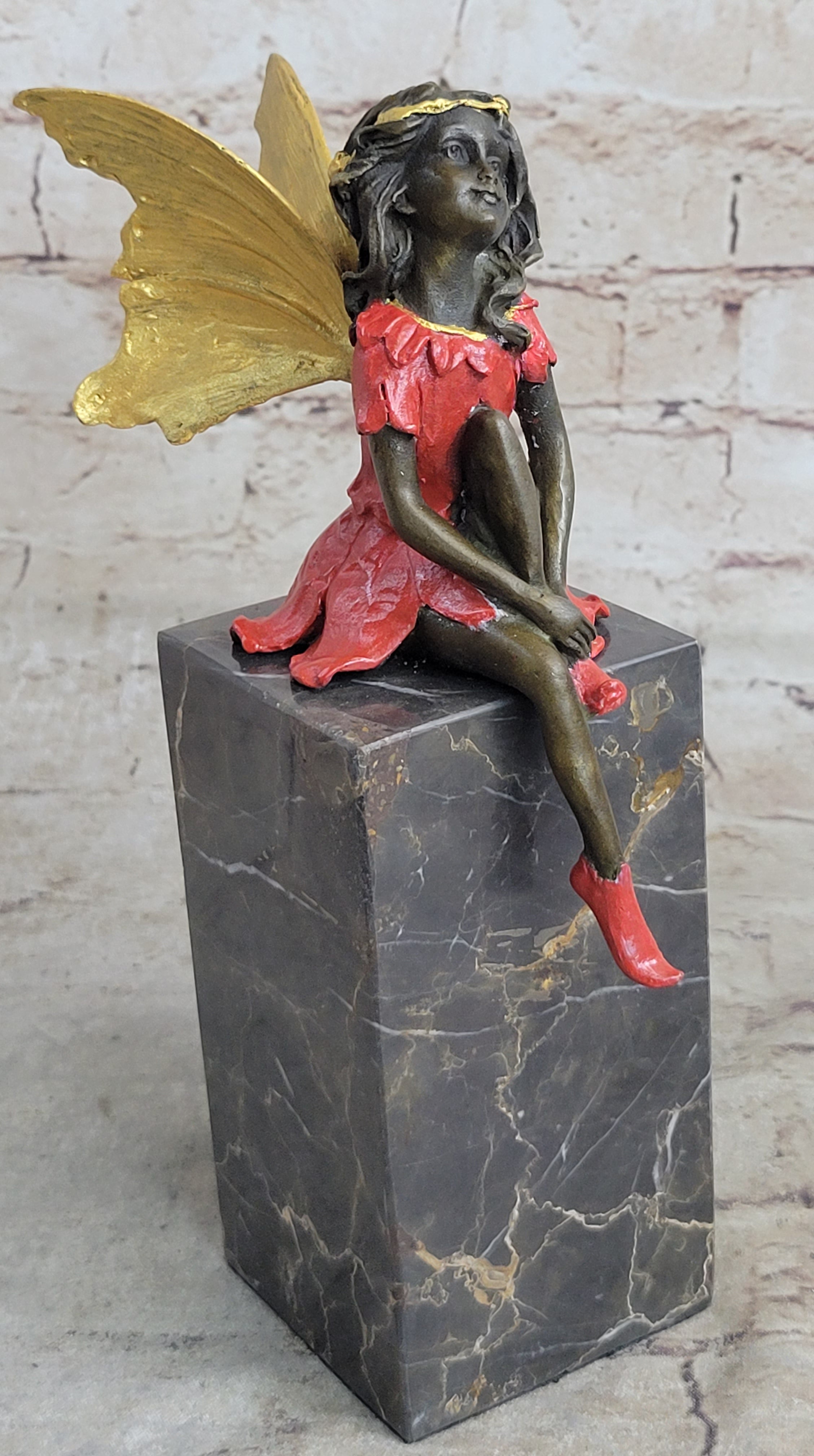 Colorful Winged Fairy Girl Bronze Sculpture by Milo