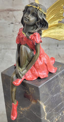 Colorful Winged Fairy Girl Bronze Sculpture by Milo