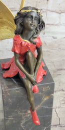Colorful Winged Fairy Girl Bronze Sculpture by Milo