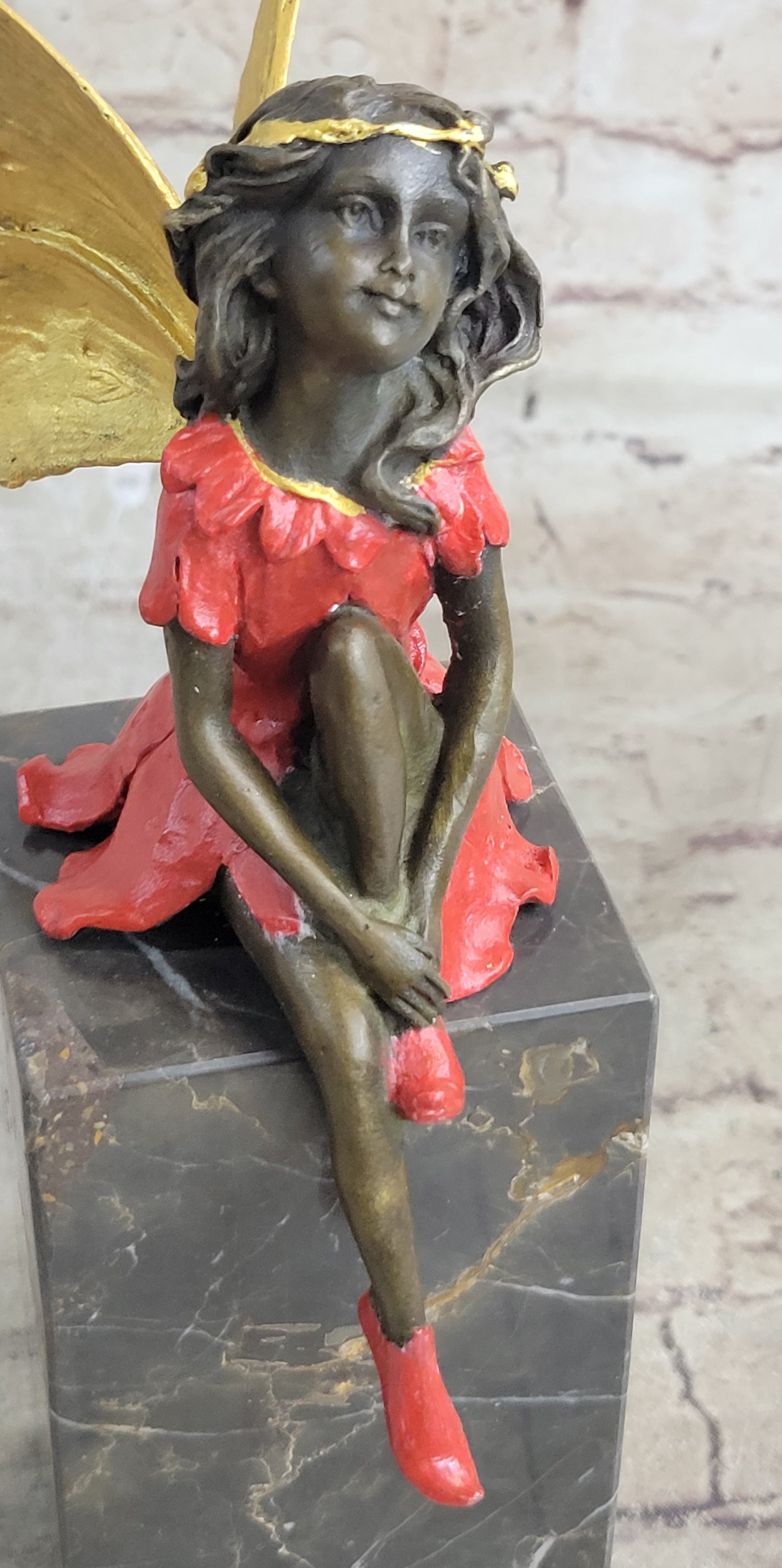 Colorful Winged Fairy Girl Bronze Sculpture by Milo
