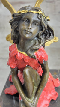 Colorful Winged Fairy Girl Bronze Sculpture by Milo