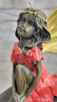 Colorful Winged Fairy Girl Bronze Sculpture by Milo
