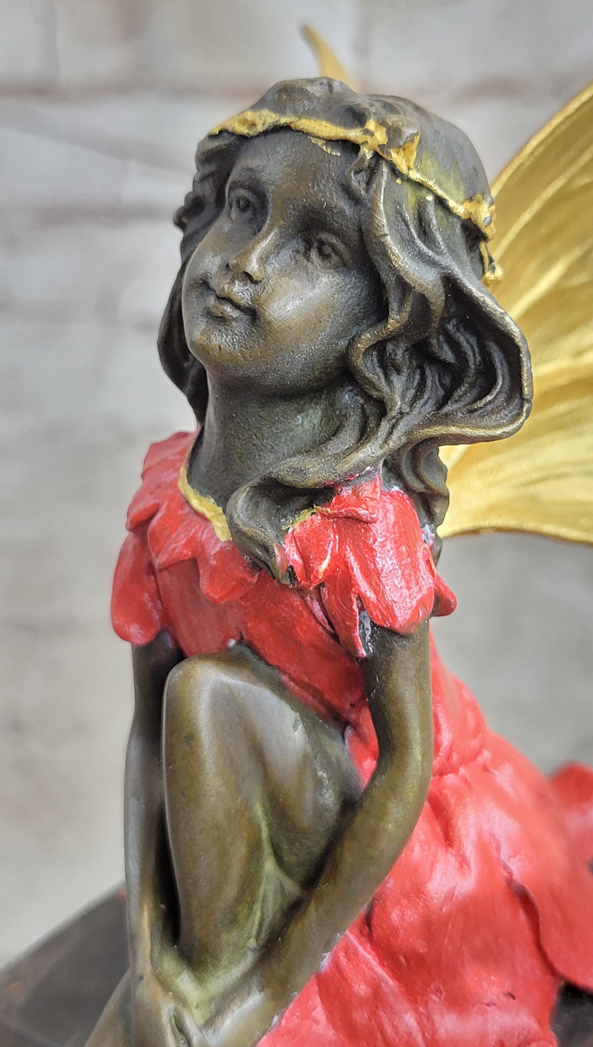 Colorful Winged Fairy Girl Bronze Sculpture by Milo