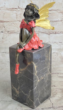 Colorful Winged Fairy Girl Bronze Sculpture by Milo