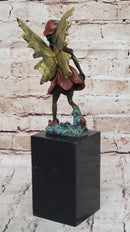 Colorful Fairy Angel Girl Bronze Figure on Marble Base