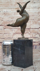Abstract Curvy Nude Female Figure Dancer on Marble Base by Milo