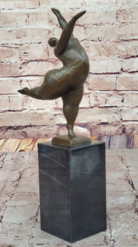 Abstract Curvy Nude Female Figure Dancer on Marble Base by Milo