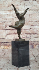Abstract Curvy Nude Female Figure Dancer on Marble Base by Milo