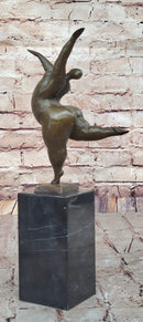 Abstract Curvy Nude Female Figure Dancer on Marble Base by Milo