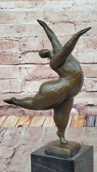 Abstract Curvy Nude Female Figure Dancer on Marble Base by Milo