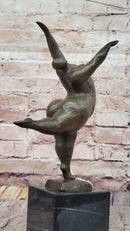 Abstract Curvy Nude Female Figure Dancer on Marble Base by Milo