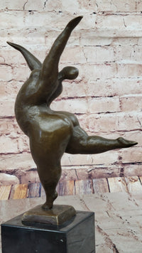 Abstract Curvy Nude Female Figure Dancer on Marble Base by Milo