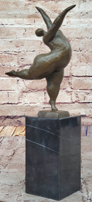 Abstract Curvy Nude Female Figure Dancer on Marble Base by Milo