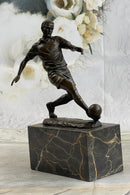 European Football Player Bronze Figure Soccer Ball Hot Cast D