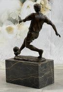 European Football Player Bronze Figure Soccer Ball Hot Cast D