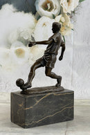 European Football Player Bronze Figure Soccer Ball Hot Cast D