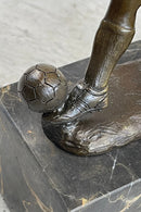 European Football Player Bronze Figure Soccer Ball Hot Cast D