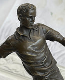 European Football Player Bronze Figure Soccer Ball Hot Cast D