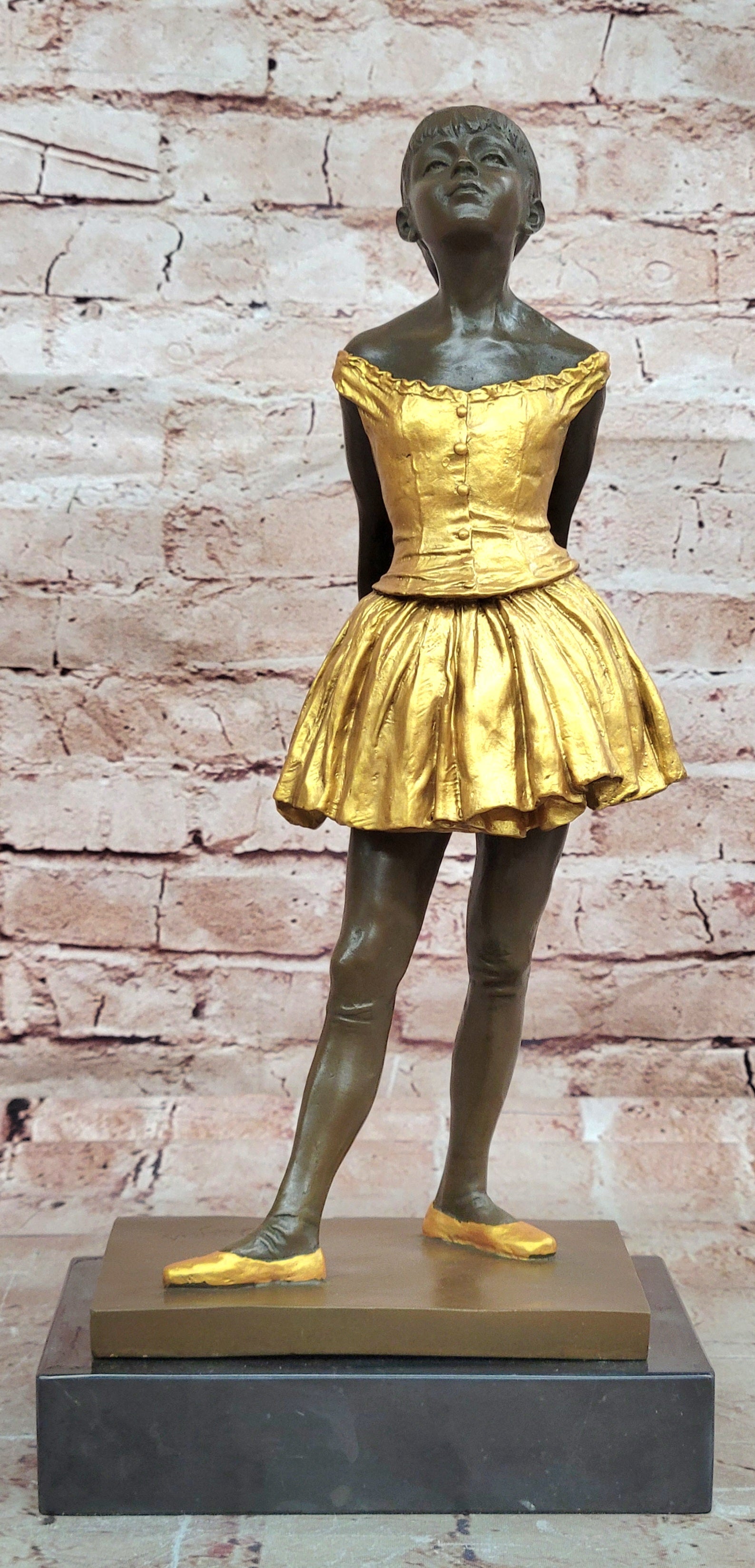 Signed Bronze Ballet Dancer Statue Edgar Degas Home Decor Sculpture