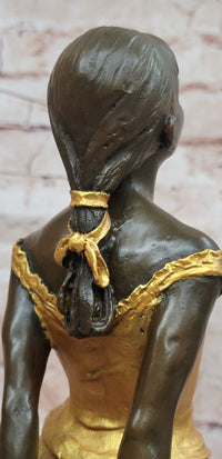 Signed Bronze Ballet Dancer Statue Edgar Degas Home Decor Sculpture