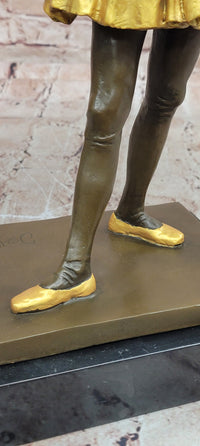 Signed Bronze Ballet Dancer Statue Edgar Degas Home Decor Sculpture
