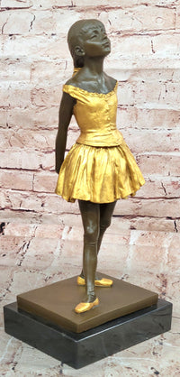Signed Bronze Ballet Dancer Statue Edgar Degas Home Decor Sculpture