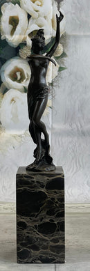 Classical Nude Female Figure Striking a Pose Bronze Sculpture