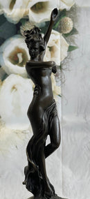 Classical Nude Female Figure Striking a Pose Bronze Sculpture