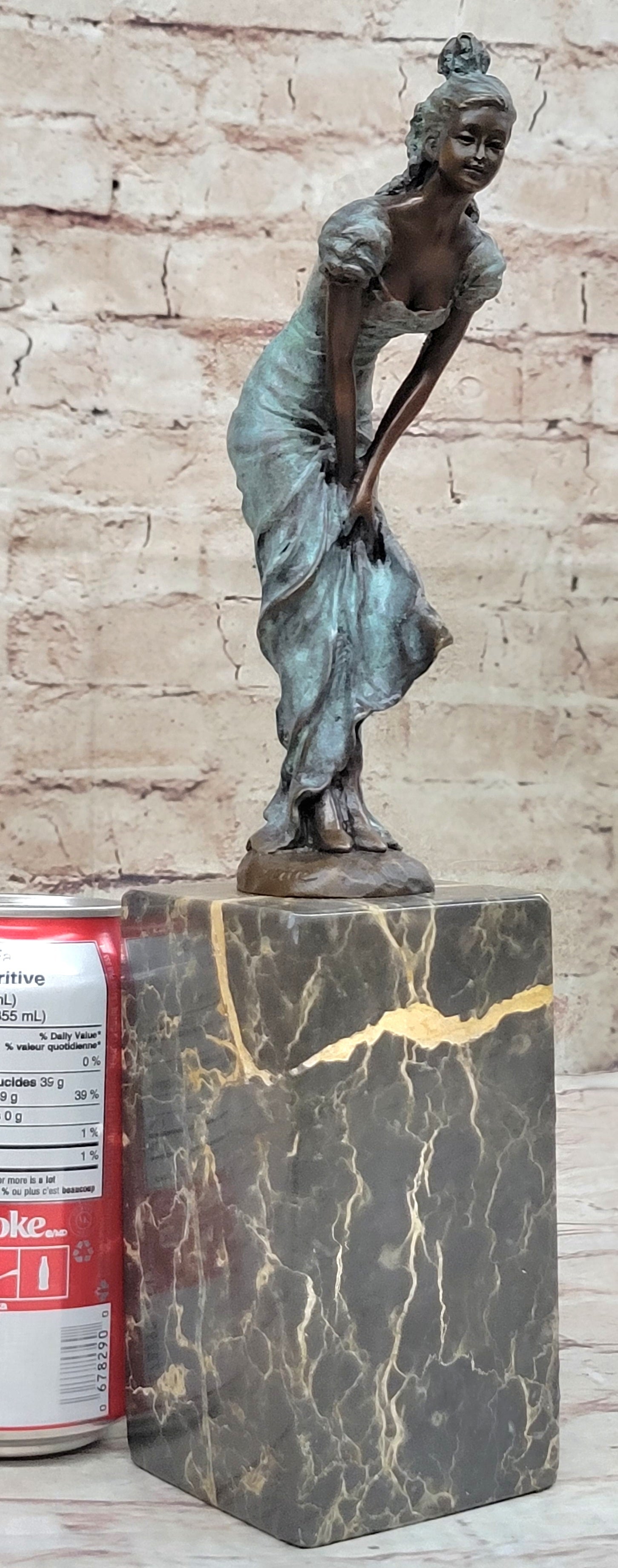 Vintage Bronze Bookend Art Deco Sculpture Marble Milo