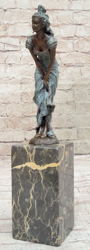 Vintage Bronze Bookend Art Deco Sculpture Marble Milo