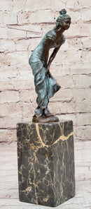 Vintage Bronze Bookend Art Deco Sculpture Marble Milo